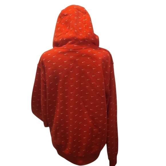 Nike All Over Print Swoosh Sweatshirt Hoodie Small Mens Y2K Grunge Red - Picture 8 of 8
